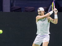 Rafael Nadal  during training before Davis Cup Final in Malaga Spain on 15 November 2024. (