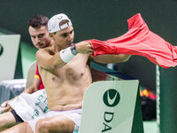 Rafael Nadal  during training before Davis Cup Final in Malaga Spain on 15 November 2024. (