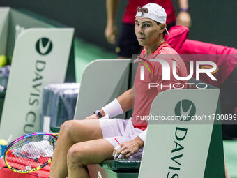 Rafael Nadal  during training before Davis Cup Final in Malaga Spain on 15 November 2024. (