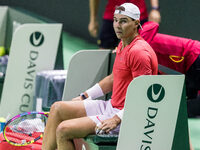 Rafael Nadal  during training before Davis Cup Final in Malaga Spain on 15 November 2024. (