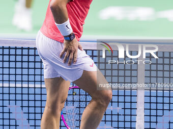 Rafael Nadal  during training before Davis Cup Final in Malaga Spain on 15 November 2024. (