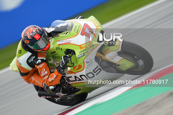 David Munoz (17) of Spain and Preicanos Racing Team Kalex during the free practice of the Motul Solidarity Grand Prix of Barcelona at Ricard...