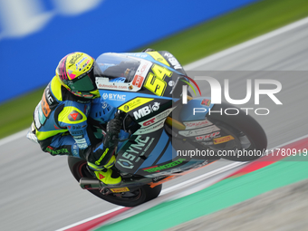 Fermin Aldeguer (54) of Spain and Beta Tools Speedup Boscoscuro during the free practice of the Motul Solidarity Grand Prix of Barcelona at...