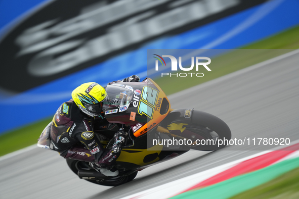 Filip Salac (12) of Czechia and ELF Marc VDS Racing Team Kalex during the free practice of the Motul Solidarity Grand Prix of Barcelona at R...