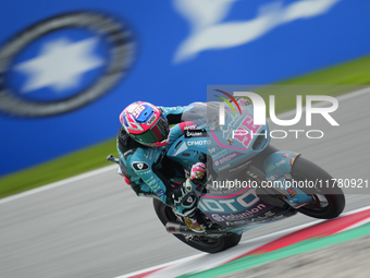 Jake Dixon (96) of Great Britain and Cfmoto Inde Aspar Team Kalex during the free practice of the Motul Solidarity Grand Prix of Barcelona a...