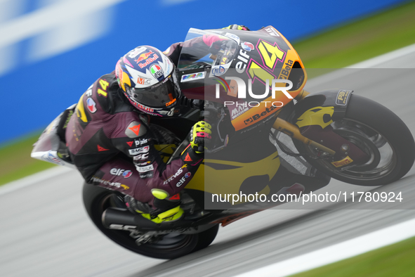 Tony Arbolino (14) of Italy and Elf Marc Vds Racing Team Kalex during the free practice of the Motul Solidarity Grand Prix of Barcelona at R...