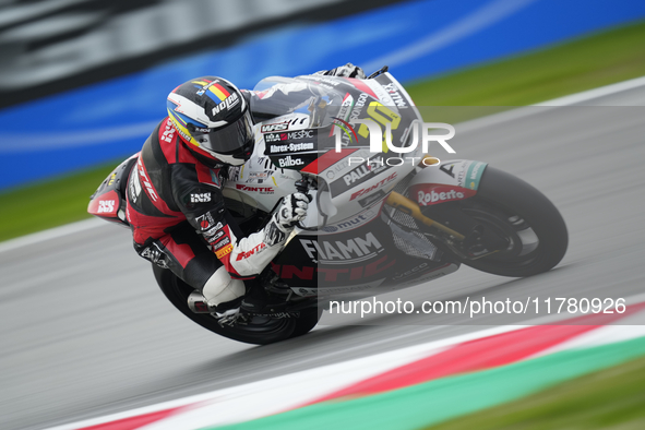 Xavi Cardelus (20) of andorra and Fantic Racing Kalex during the free practice of the Motul Solidarity Grand Prix of Barcelona at Ricardo To...