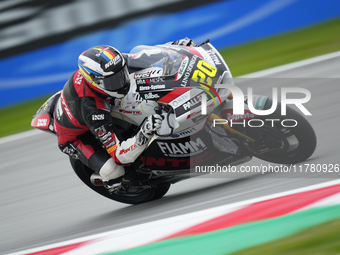 Xavi Cardelus (20) of andorra and Fantic Racing Kalex during the free practice of the Motul Solidarity Grand Prix of Barcelona at Ricardo To...