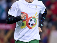 Cristiano Ronaldo of Portugal warms up before the UEFA Nations League 2024/25 League A Group A1 match between Portugal and Poland at Estadio...