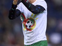 Cristiano Ronaldo of Portugal warms up before the UEFA Nations League 2024/25 League A Group A1 match between Portugal and Poland at Estadio...