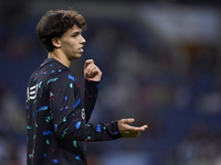 Joao Felix of Portugal warms up before the UEFA Nations League 2024/25 League A Group A1 match between Portugal and Poland at Estadio Do Dra...