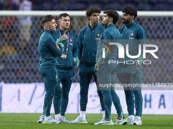 Players of Portugal look on before the UEFA Nations League 2024/25 League A Group A1 match between Portugal and Poland at Estadio Do Dragao...