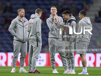 Players of Poland look on before the UEFA Nations League 2024/25 League A Group A1 match between Portugal and Poland at Estadio Do Dragao in...