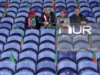 Portugal fans await the start before the UEFA Nations League 2024/25 League A Group A1 match between Portugal and Poland at Estadio Do Draga...