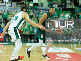 Angel Nunez participates in a match of the Orlen Basket Liga between Zastal Zielona Gora and WKS Slask Wroclaw in Wroclaw, Poland, on Novemb...