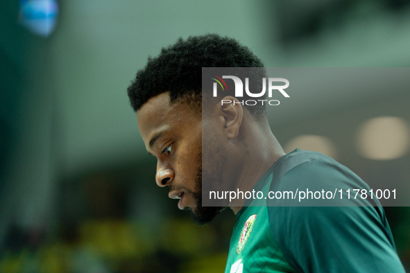 Donell Cooper participates in a match of the Orlen Basket Liga between Zastal Zielona Gora and WKS Slask Wroclaw in Wroclaw, Poland, on Nove...