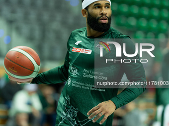 Walter Hodge participates in a match of the Orlen Basket Liga between Zastal Zielona Gora and WKS Slask Wroclaw in Wroclaw, Poland, on Novem...