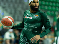 Walter Hodge participates in a match of the Orlen Basket Liga between Zastal Zielona Gora and WKS Slask Wroclaw in Wroclaw, Poland, on Novem...