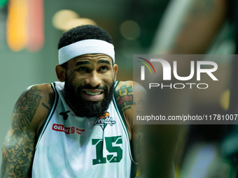 Walter Hodge participates in a match of the Orlen Basket Liga between Zastal Zielona Gora and WKS Slask Wroclaw in Wroclaw, Poland, on Novem...