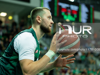 Marcel Ponitka participates in a match of the Orlen Basket Liga between Zastal Zielona Gora and WKS Slask Wroclaw in Wroclaw, Poland, on Nov...