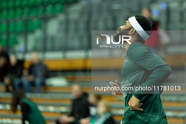 Walter Hodge participates in a match of the Orlen Basket Liga between Zastal Zielona Gora and WKS Slask Wroclaw in Wroclaw, Poland, on Novem...