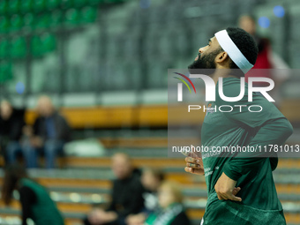 Walter Hodge participates in a match of the Orlen Basket Liga between Zastal Zielona Gora and WKS Slask Wroclaw in Wroclaw, Poland, on Novem...