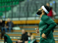 Walter Hodge participates in a match of the Orlen Basket Liga between Zastal Zielona Gora and WKS Slask Wroclaw in Wroclaw, Poland, on Novem...