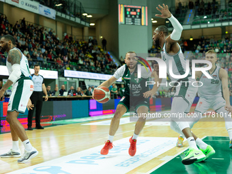 Marcel Ponitka participates in a match of the Orlen Basket Liga between Zastal Zielona Gora and WKS Slask Wroclaw in Wroclaw, Poland, on Nov...