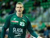 Adam Waczynski participates in a match of the Orlen Basket Liga between Zastal Zielona Gora and WKS Slask Wroclaw in Wroclaw, Poland, on Nov...