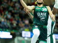 Jeremy Senglin participates in a match of the Orlen Basket Liga between Zastal Zielona Gora and WKS Slask Wroclaw in Wroclaw, Poland, on Nov...