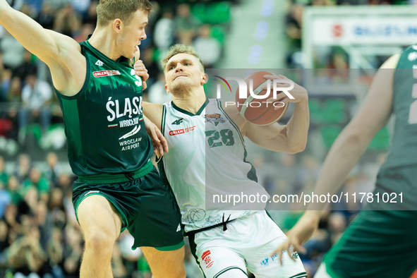 FILIP MATCZAK participates in a match of the Orlen Basket Liga between Zastal Zielona Gora and WKS Slask Wroclaw in Wroclaw, Poland, on Nove...