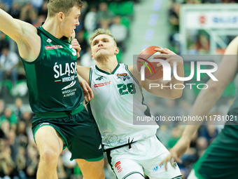 FILIP MATCZAK participates in a match of the Orlen Basket Liga between Zastal Zielona Gora and WKS Slask Wroclaw in Wroclaw, Poland, on Nove...