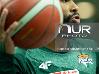 Walter Hodge participates in a match of the Orlen Basket Liga between Zastal Zielona Gora and WKS Slask Wroclaw in Wroclaw, Poland, on Novem...