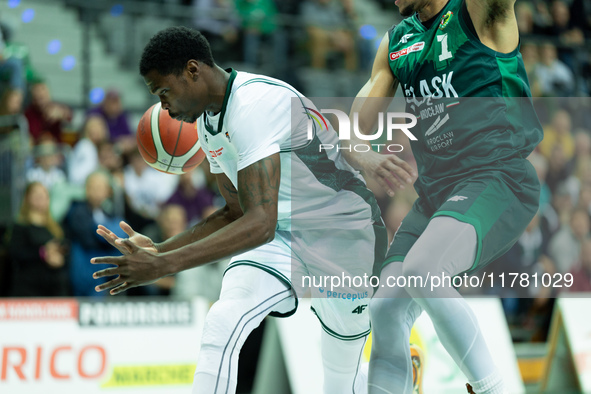 Kamari Murphy participates in a match of the Orlen Basket Liga between Zastal Zielona Gora and WKS Slask Wroclaw in Wroclaw, Poland, on Nove...