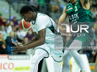 Kamari Murphy participates in a match of the Orlen Basket Liga between Zastal Zielona Gora and WKS Slask Wroclaw in Wroclaw, Poland, on Nove...