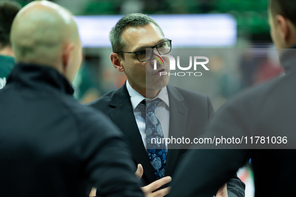 Miodrag Rajkovic participates in a match of the Orlen Basket Liga between Zastal Zielona Gora and WKS Slask Wroclaw in Wroclaw, Poland, on N...