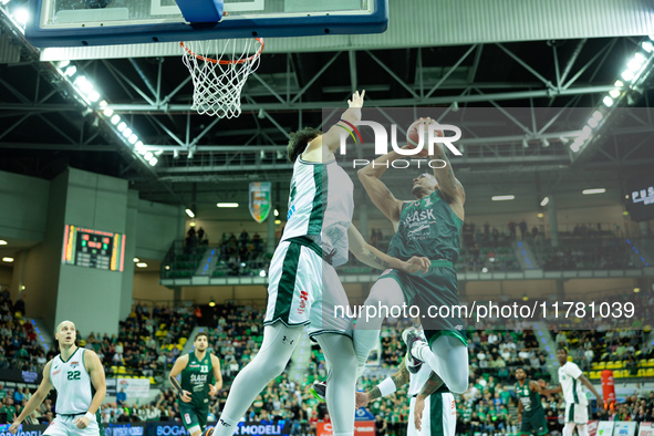 Angel Nunez participates in a match of the Orlen Basket Liga between Zastal Zielona Gora and WKS Slask Wroclaw in Wroclaw, Poland, on Novemb...