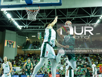 Angel Nunez participates in a match of the Orlen Basket Liga between Zastal Zielona Gora and WKS Slask Wroclaw in Wroclaw, Poland, on Novemb...