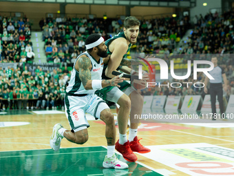 ADJIN PENAVA participates in a match of the Orlen Basket Liga between Zastal Zielona Gora and WKS Slask Wroclaw in Wroclaw, Poland, on Novem...