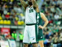 Walter Hodge participates in a match of the Orlen Basket Liga between Zastal Zielona Gora and WKS Slask Wroclaw in Wroclaw, Poland, on Novem...