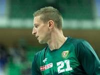 Adam Waczynski participates in a match of the Orlen Basket Liga between Zastal Zielona Gora and WKS Slask Wroclaw in Wroclaw, Poland, on Nov...