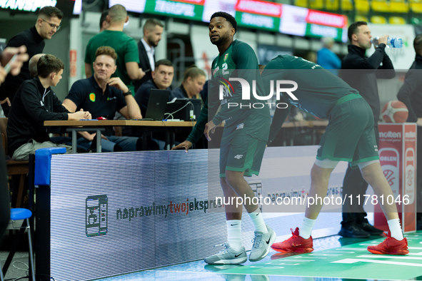 Donell Cooper participates in a match of the Orlen Basket Liga between Zastal Zielona Gora and WKS Slask Wroclaw in Wroclaw, Poland, on Nove...