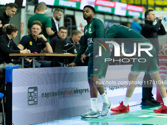 Donell Cooper participates in a match of the Orlen Basket Liga between Zastal Zielona Gora and WKS Slask Wroclaw in Wroclaw, Poland, on Nove...