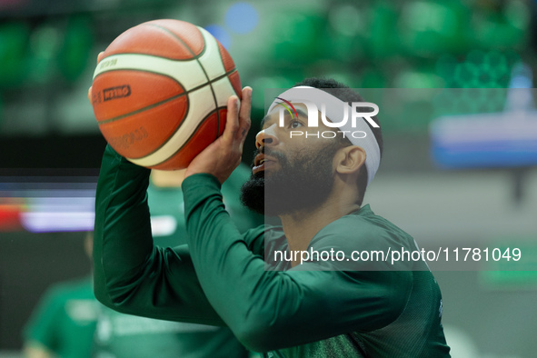 Walter Hodge participates in a match of the Orlen Basket Liga between Zastal Zielona Gora and WKS Slask Wroclaw in Wroclaw, Poland, on Novem...