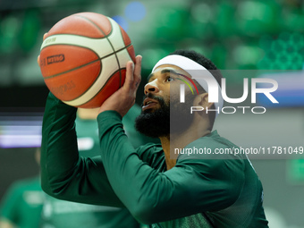 Walter Hodge participates in a match of the Orlen Basket Liga between Zastal Zielona Gora and WKS Slask Wroclaw in Wroclaw, Poland, on Novem...