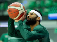 Walter Hodge participates in a match of the Orlen Basket Liga between Zastal Zielona Gora and WKS Slask Wroclaw in Wroclaw, Poland, on Novem...