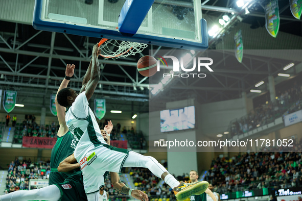 Kamari Murphy participates in a match of the Orlen Basket Liga between Zastal Zielona Gora and WKS Slask Wroclaw in Wroclaw, Poland, on Nove...