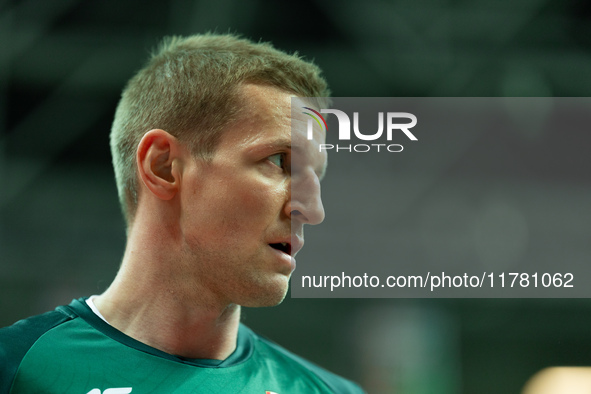 Adam Waczynski participates in a match of the Orlen Basket Liga between Zastal Zielona Gora and WKS Slask Wroclaw in Wroclaw, Poland, on Nov...