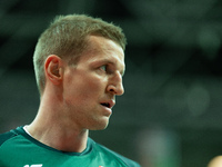 Adam Waczynski participates in a match of the Orlen Basket Liga between Zastal Zielona Gora and WKS Slask Wroclaw in Wroclaw, Poland, on Nov...