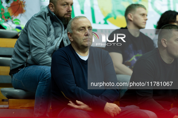 Grzegorz Schetyna participates in a match of the Orlen Basket Liga between Zastal Zielona Gora and WKS Slask Wroclaw in Wroclaw, Poland, on...